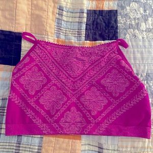 Purple floral casual sports bra